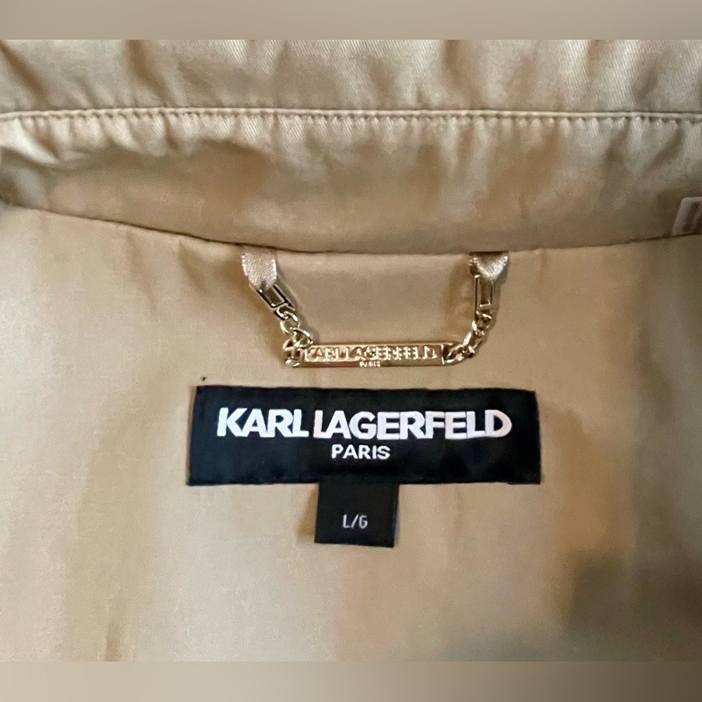 Karl Lagerfeld Gabardine Rushed Sleeve Trench Coat NWT - Picture 12 of 17